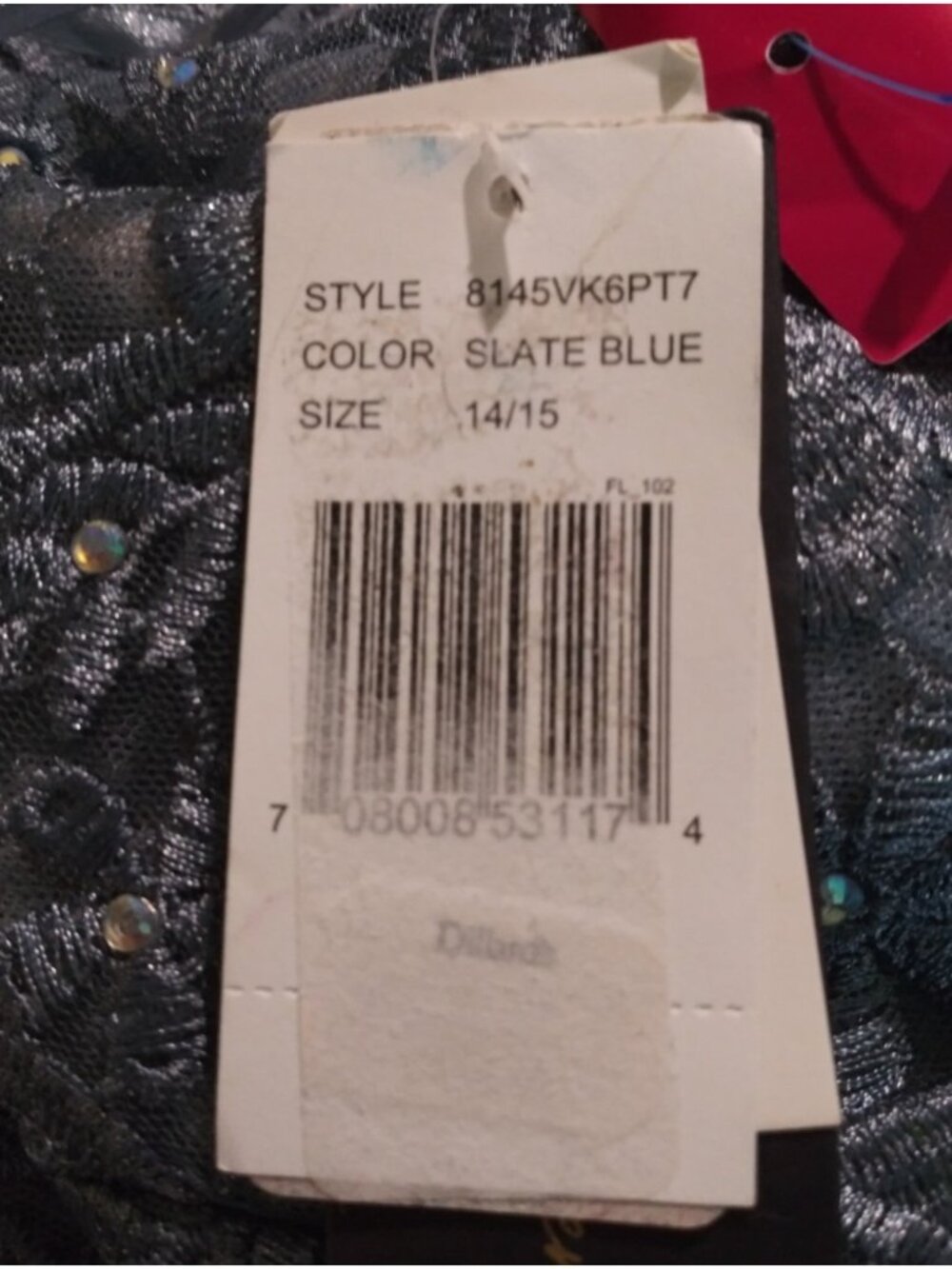 NWT Jodi Kristopher Sleeveless Sequined Tulle Skirt Formal Dress Size 14/15 - Picture 7 of 9